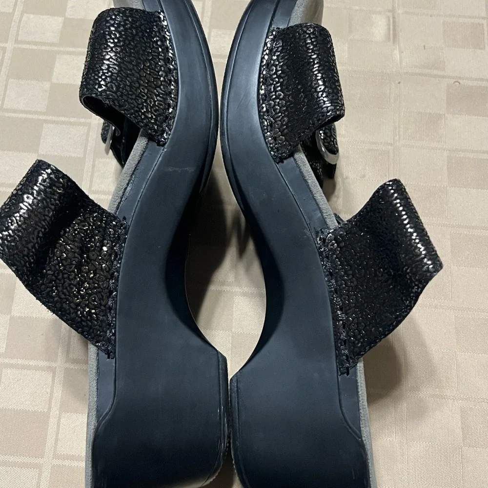 Dansko Sophie EUR 42 Slide Sandal 11.5 - 12M Metallic Leather 2 Strap Adjustable
